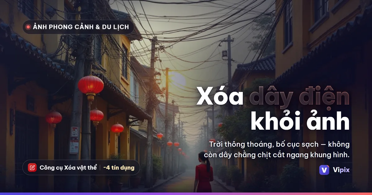 Cách xóa dây điện, vật cản khỏi ảnh phong cảnh và du lịch